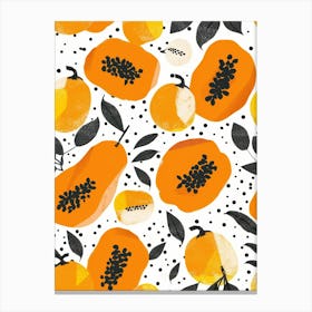 Seamless Pattern With Papaya 1 Canvas Print