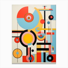 Abstract Painting With Circles And Lines Canvas Print