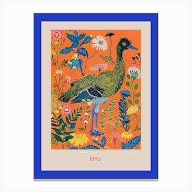 Spring Birds Poster Emu 2 Canvas Print
