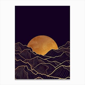 Moon Over Mountains Canvas Print