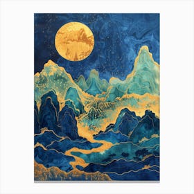 Moonlight In The Mountains Canvas Print