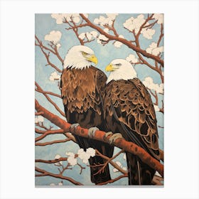Art Nouveau Birds Poster Bald Eagle 2 Canvas Print