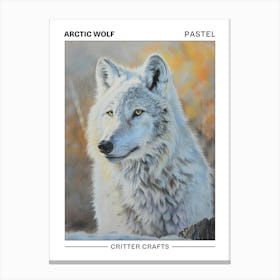 Arctic Wolf Pastel Watercolour 3 Poster Canvas Print