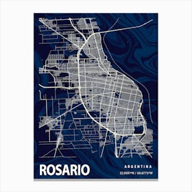 Rosario Crocus Marble Map Canvas Print