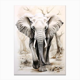 Whispering Leaves The Jungle Elephant Canvas Print