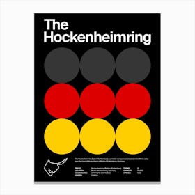 Mid Century Dark Hockenheimring F1 Canvas Print