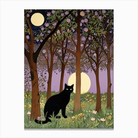 William Morris Cat In The Woods 16 Canvas Print