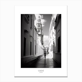 Poster Of Cadiz, Spain, Black And White Analogue Photography 8 Canvas Print