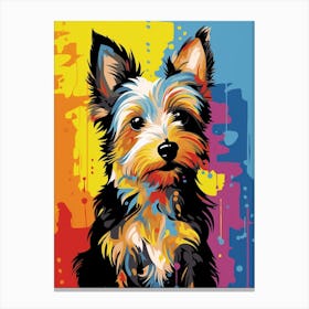 Pop Art Comic Style Yorkshire Terrier 1 Canvas Print