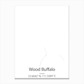 Wood Buffalo,Canada Minimalist Map Canvas Print