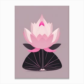 A Pink Lotus In Minimalist Style Vertical Composition 95 Canvas Print