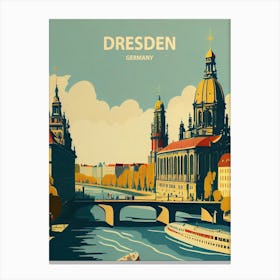 Dresden Germany Retro Canvas Print