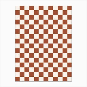 Check Rust Terracotta Checkerboard Canvas Print
