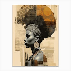 Afro Collage Portrait 3 Canvas Print