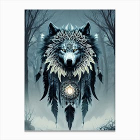 Wolf Dreamcatcher 11 Canvas Print