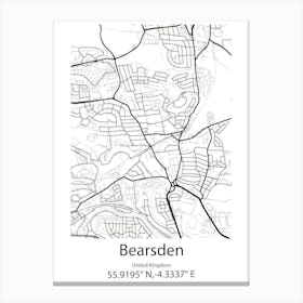 Bearsden,United Kingdom Minimalist Map Canvas Print