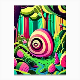 Garden Snail Woodland 1 Pop Art Canvas Print