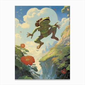 Leap Of Faith Storybook Frog 3 Canvas Print