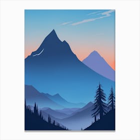 Misty Mountains Vertical Composition In Blue Tone 112 Canvas Print