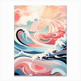 Waves Abstract Geometric Illustration 9 Canvas Print