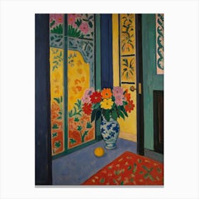 Room With Flowers Style Henri Matisse Canvas Print