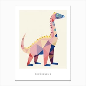 Nursery Dinosaur Art Aucasaurus Poster Canvas Print