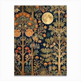 William Morris Moon And Trees Canvas Print