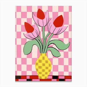 Tulips Flower Vase 3 Canvas Print
