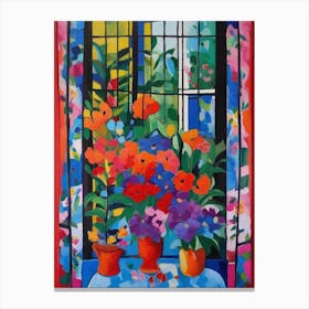 Open Window Matisse Garden Flowers Colorful Canvas Print