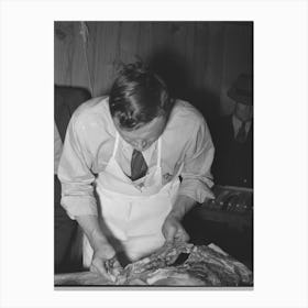 Untitled Photo, Possibly Related To Fsa (Farm Security Administration) Supervisor Making Sausage During A Canvas Print