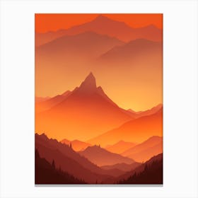 Misty Mountains Vertical Composition In Orange Tone 279 Canvas Print