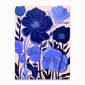Blue Flower Illustration Lisianthus 2 Canvas Print