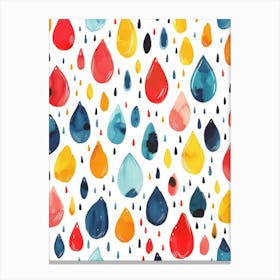 Watercolor Raindrops Seamless Pattern Canvas Print