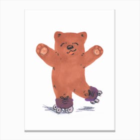 Bear On Skates Canvas Print