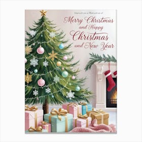 Christmas Tree With Presents Canvas Print