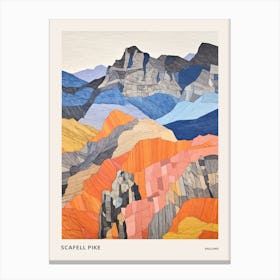 Scafell Pike England 1 Colourful Mountain Illustration Poster Canvas Print