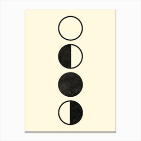 Minimal Moon Phases In Beige Canvas Print
