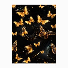 Golden Butterflies Wallpaper 1 Canvas Print