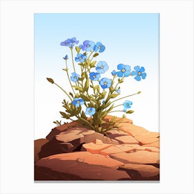 Forget Me Not, Sprouting From A Rock In The Dessert  (1) Canvas Print