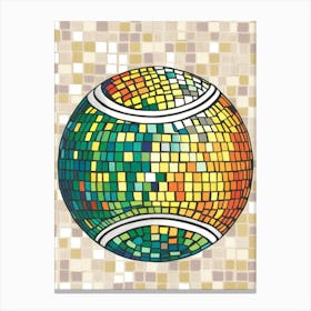 Mosaic Tennis Ball Canvas Print