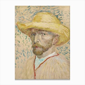 Van Gogh - Self Portrait With Straw Hat Canvas Print