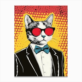 Super Cool Cat Illustration Pop 16 Canvas Print