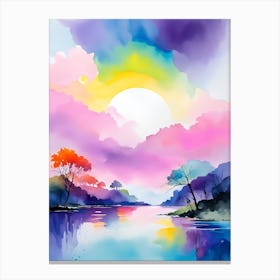 Sunset Watercolor Painting Canvas Print