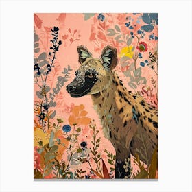 Floral Animal Painting Hyena 3 Canvas Print
