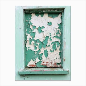 Old Green Paintwork On Wall Peeling Off 1 Canvas Print