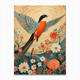 Barn Swallow 3 Detailed Bird Painting Canvas Print