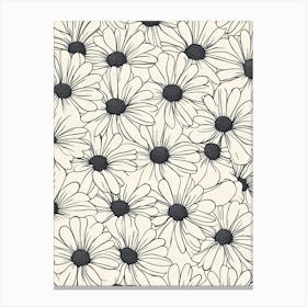 Daisy Flowers Line Drawing Canvas Print