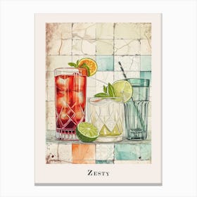 Zesty Cocktail Illustration 1 Canvas Print