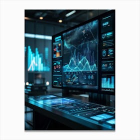 Advanced Digital Interface Showcasing Scientific Data Analysis Powered By Artificial Intelligence N 2 1 Canvas Print