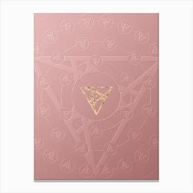 Geometric Gold Glyph on Circle Array in Pink Embossed Paper n.0117 Canvas Print